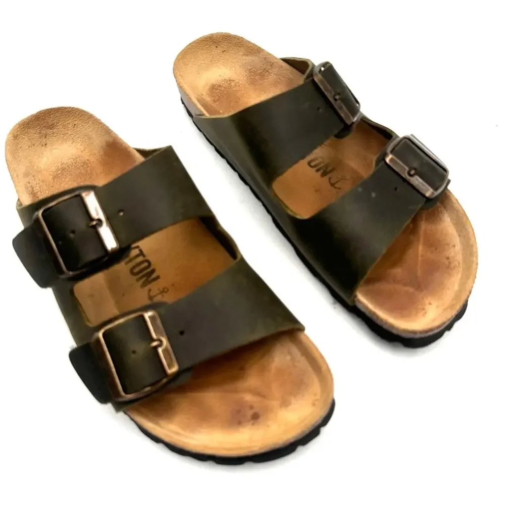 BAYTON Women's Atlas Sandals musk green leather - SIZE 7 wmn
